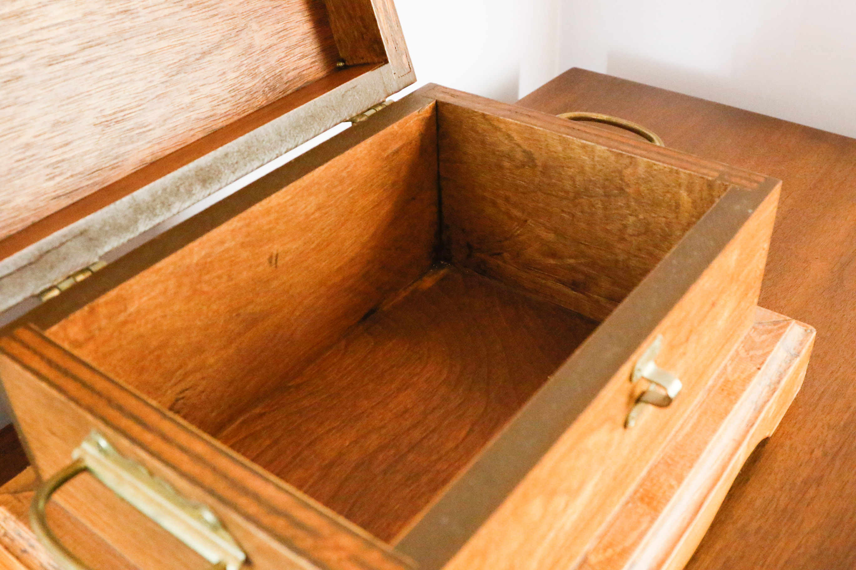 Brass Handled Wooden Box