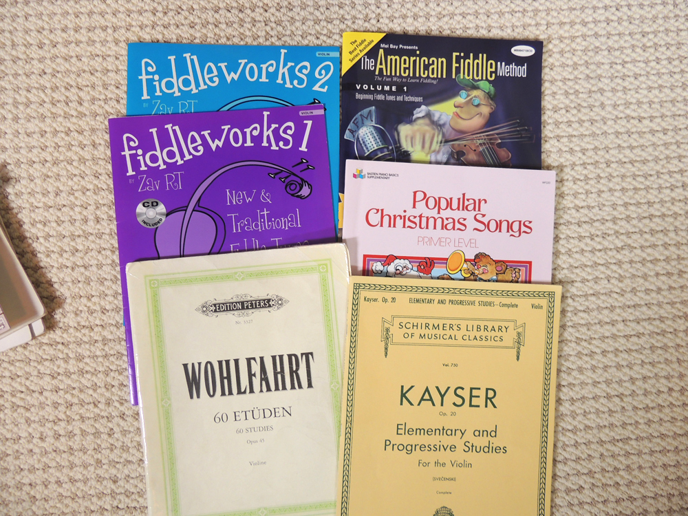 Piano and Violin Sheet Music, Lessons, Crochet Craft Books
