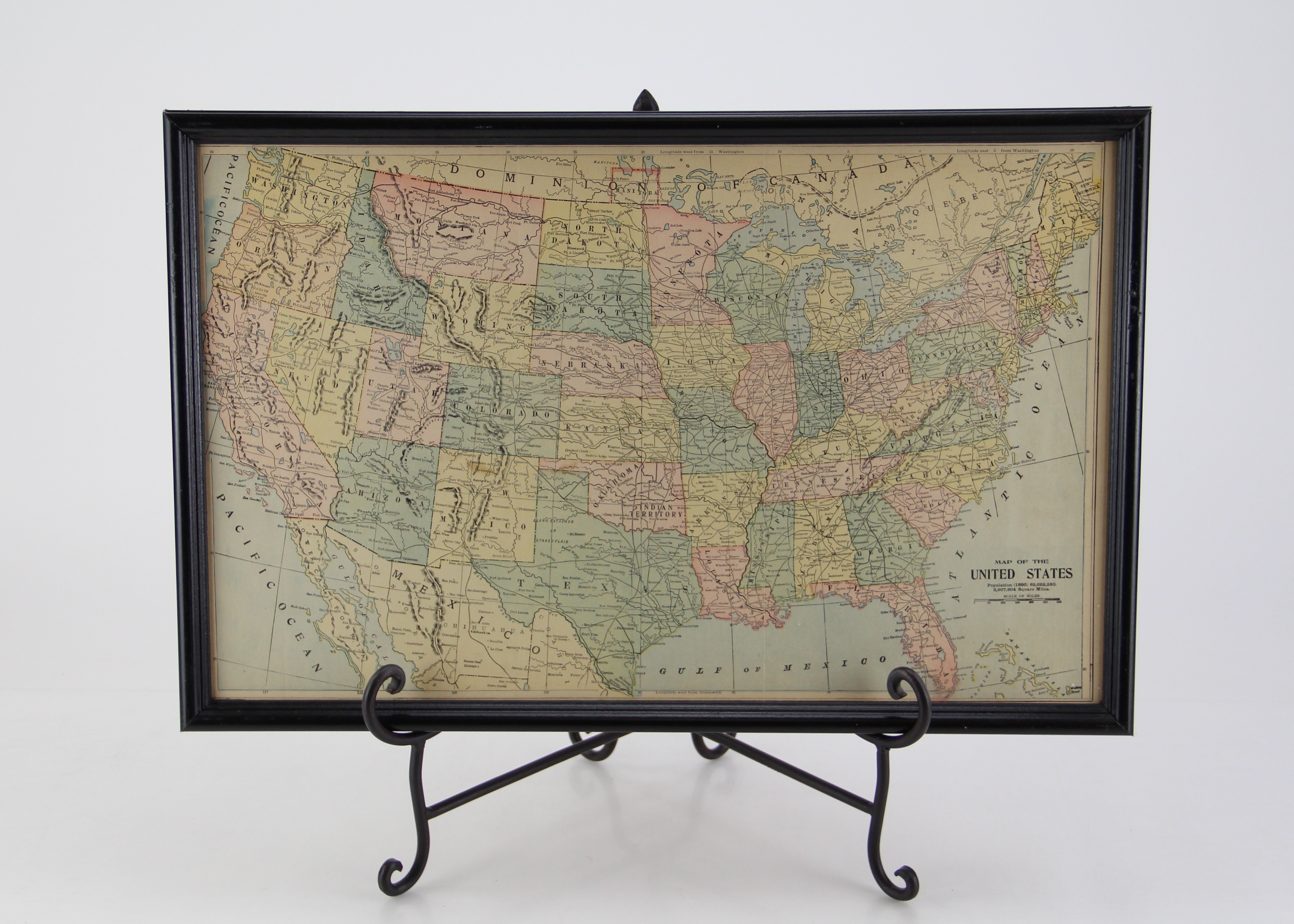 Original 1898 Map of the United States