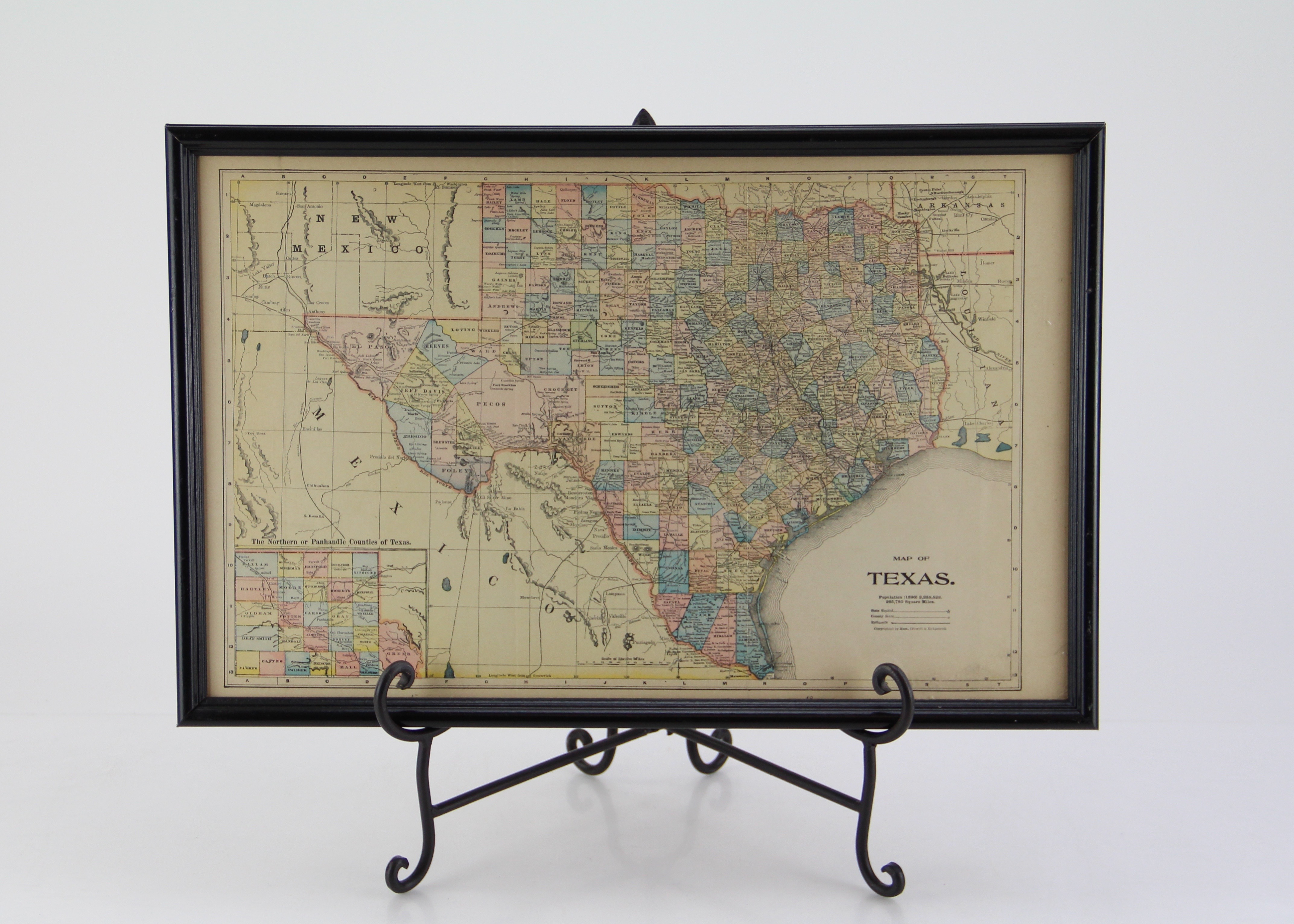Original 1898 Map of Texas