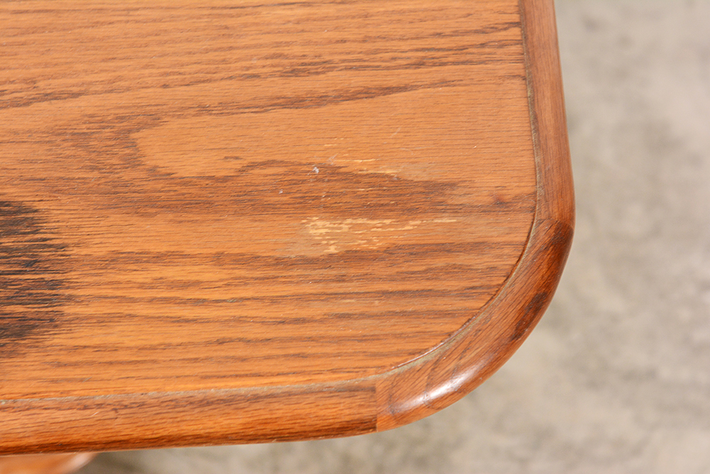 Oak Pedestal Side Table