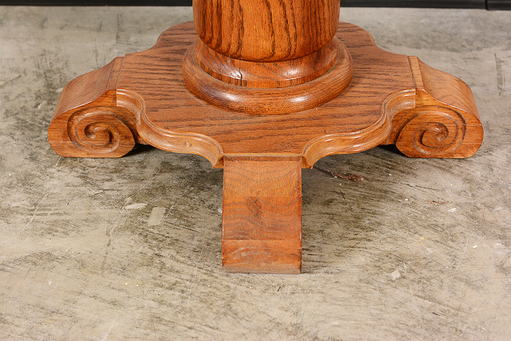 Oak Pedestal Side Table