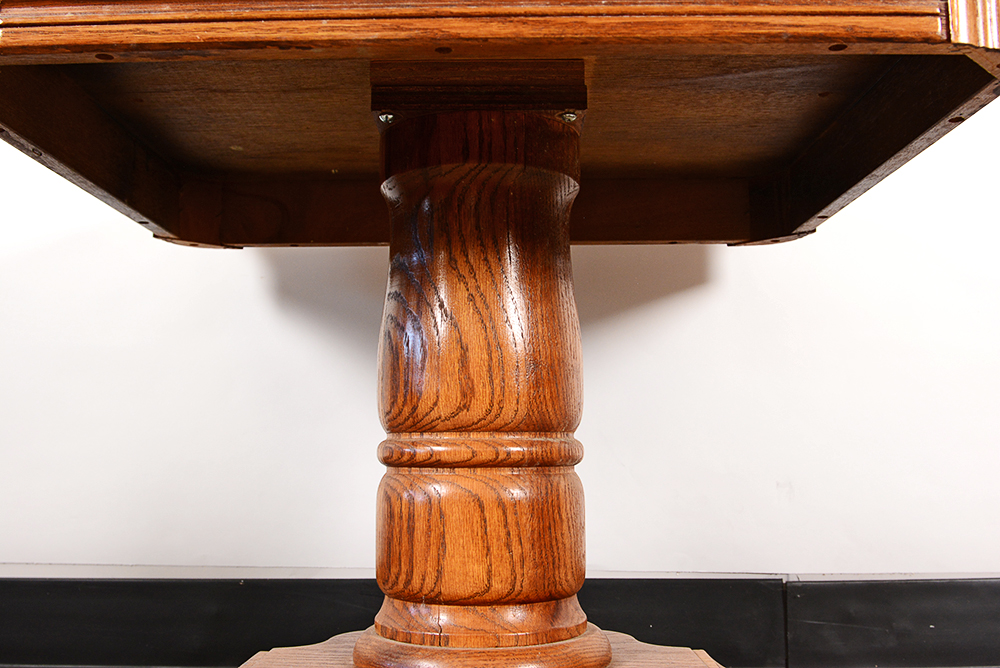 Oak Pedestal Side Table