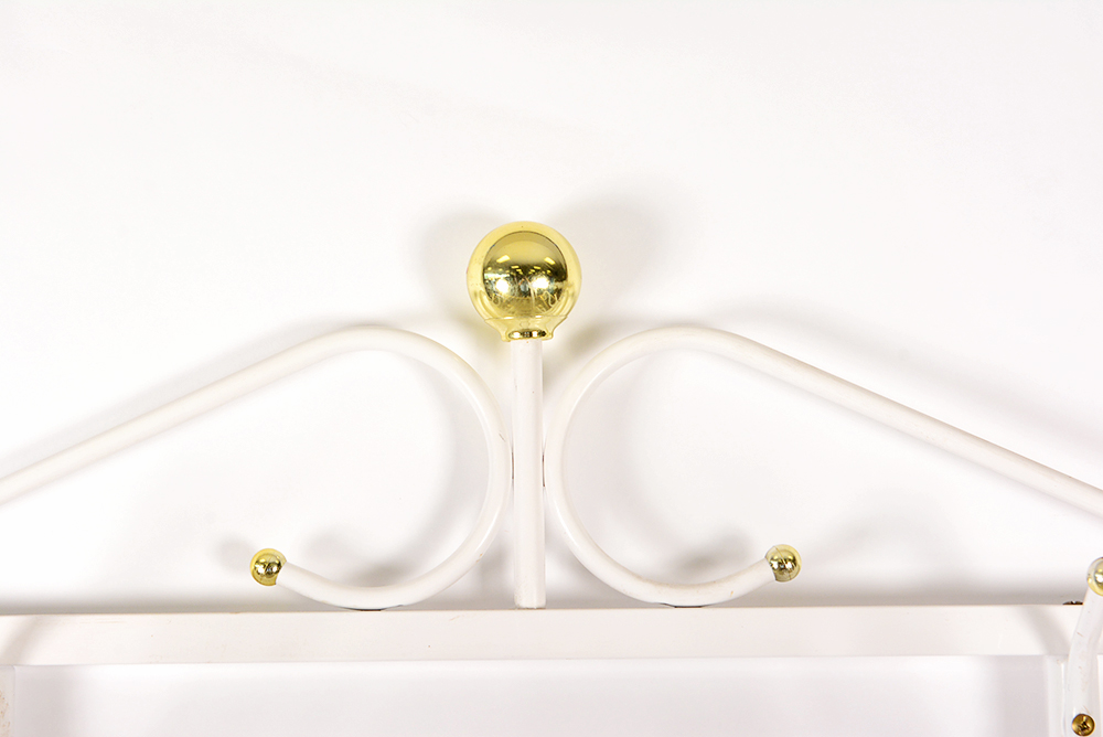 White and Gold Tone Baker's Rack