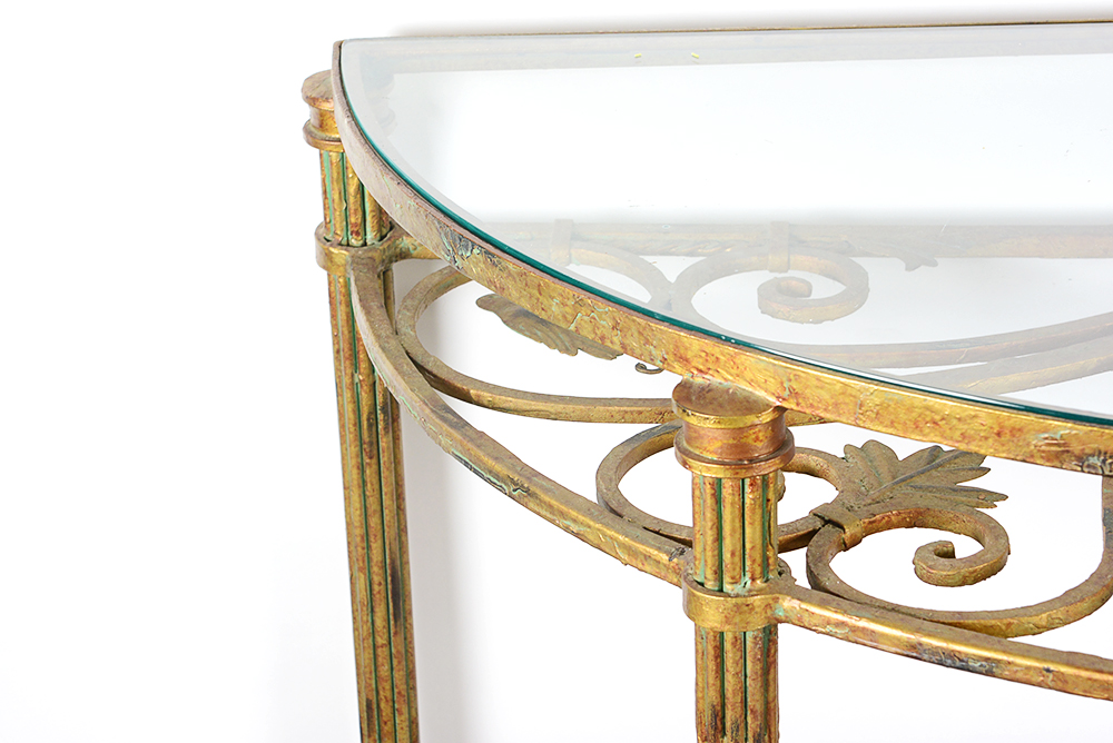 Half Moon Glass Top Sofa Table