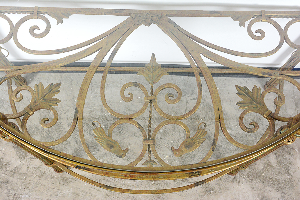 Half Moon Glass Top Sofa Table