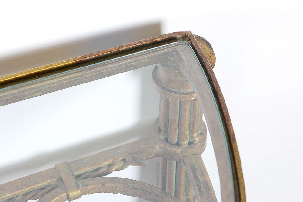 Half Moon Glass Top Sofa Table