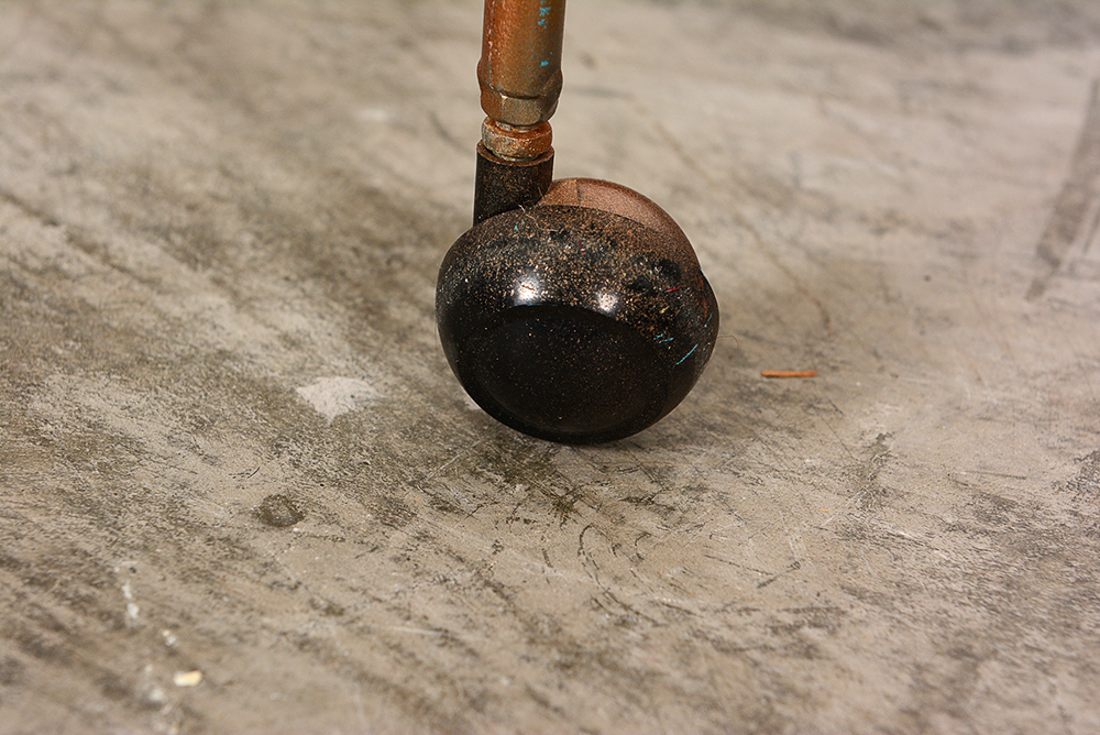 Round Copper-Toned Beverage Cart