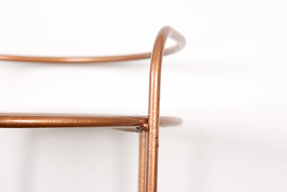 Round Copper-Toned Beverage Cart