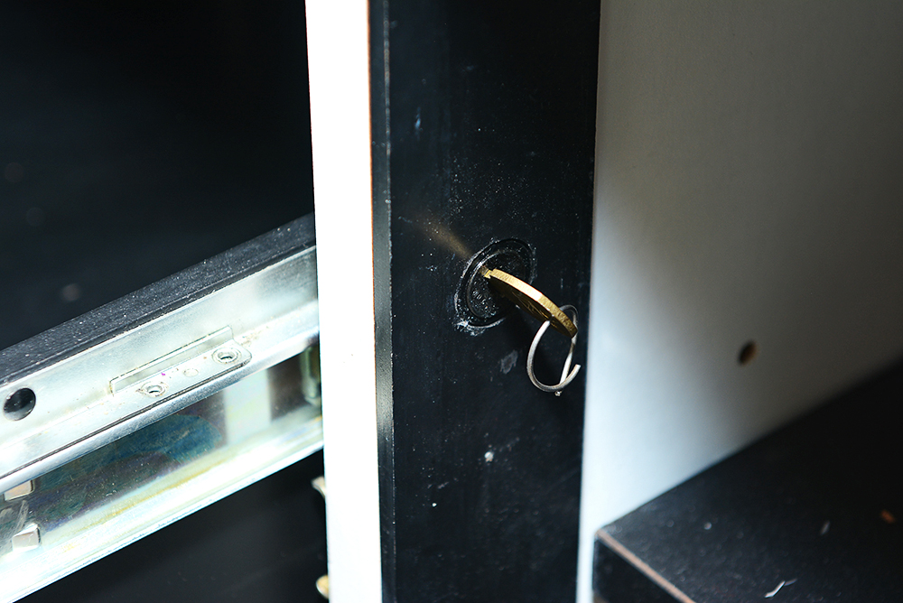 White Laminate Desk and Storage Cabinet