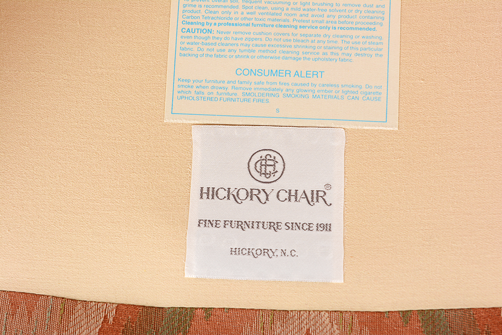 Grey and Pink Patterned Wingback Chair