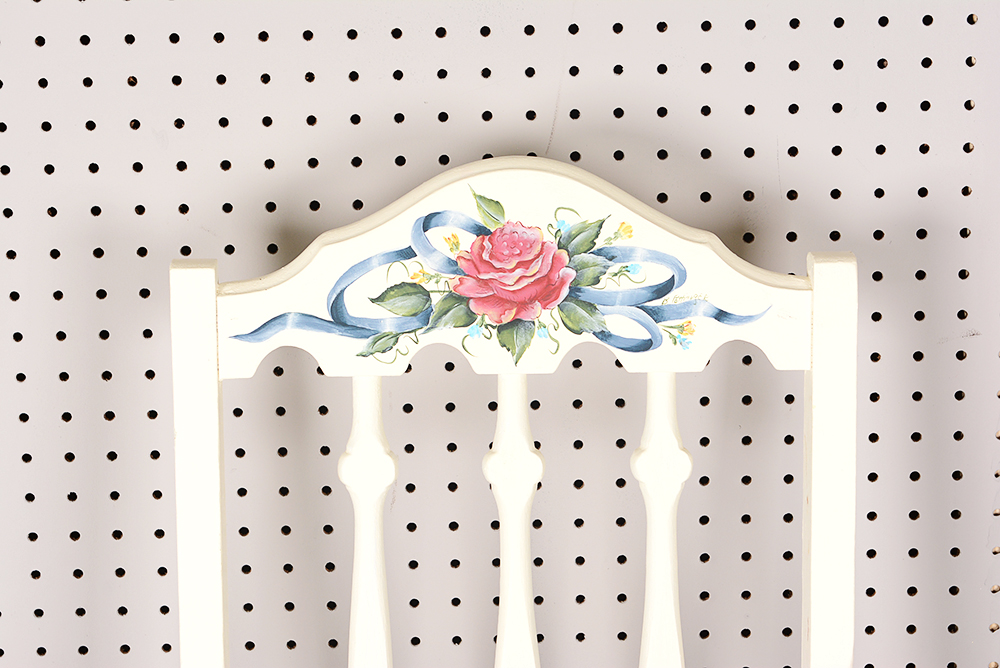 Hand-Painted Floral Armchair