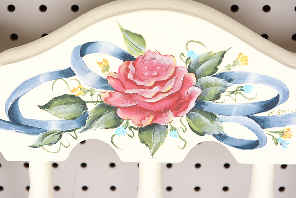 Hand-Painted Floral Armchair