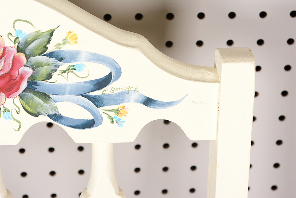 Hand-Painted Floral Armchair