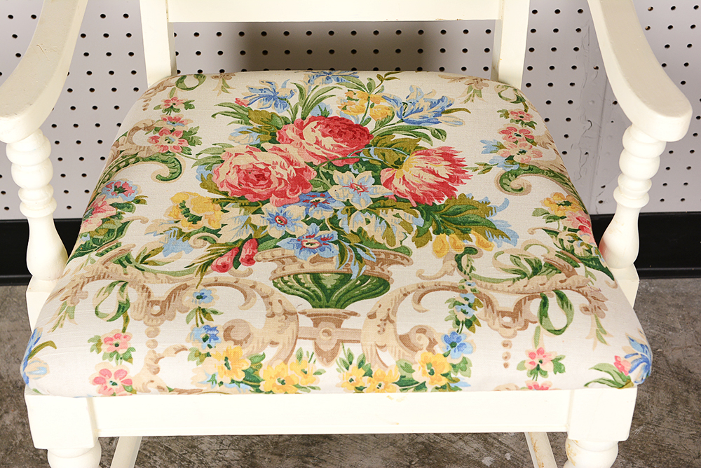 Hand-Painted Floral Armchair