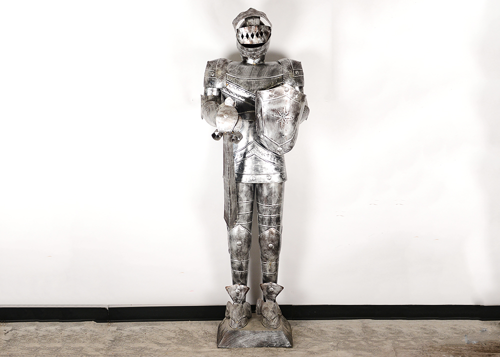 Full Size Tin Suit of Armor with Sword and Shield