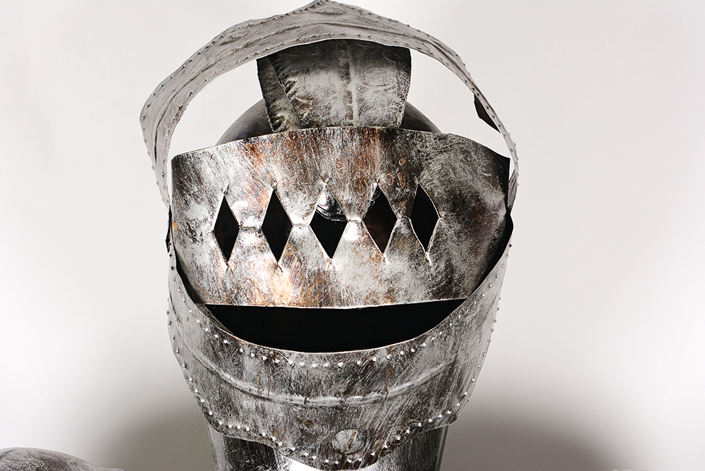 Full Size Tin Suit of Armor with Sword and Shield