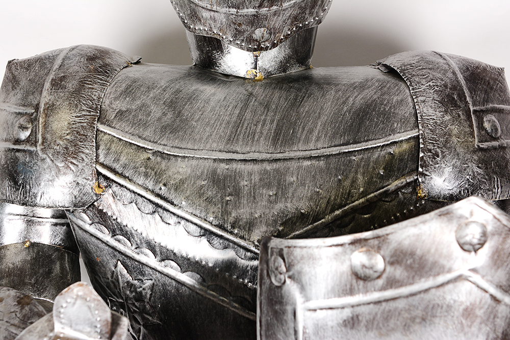 Full Size Tin Suit of Armor with Sword and Shield