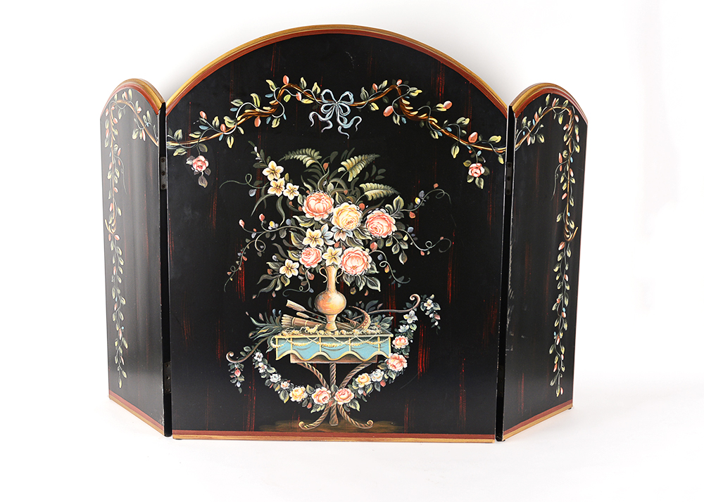 Painted Wooden Fire Screen