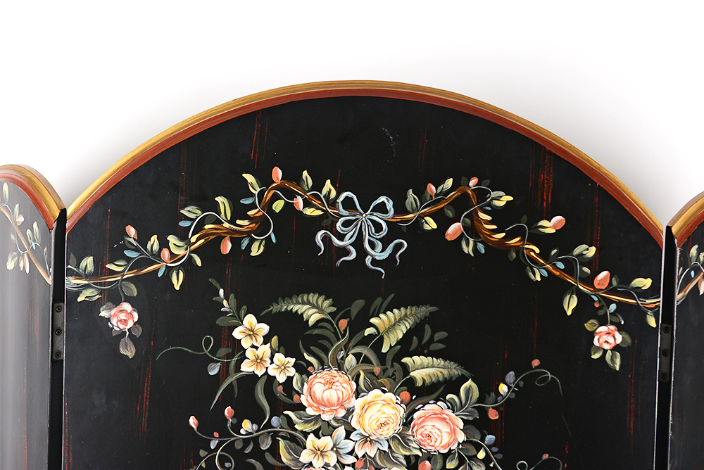 Painted Wooden Fire Screen