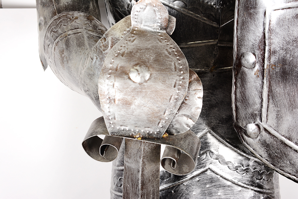 Full Size Tin Suit of Armor with Sword and Shield