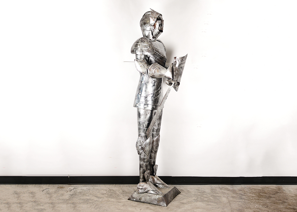 Full Size Tin Suit of Armor with Sword and Shield