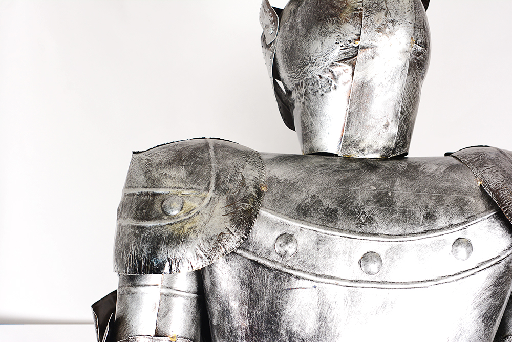 Full Size Tin Suit of Armor with Sword and Shield