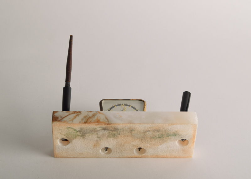 Vintage Onyx Base Desk Set
