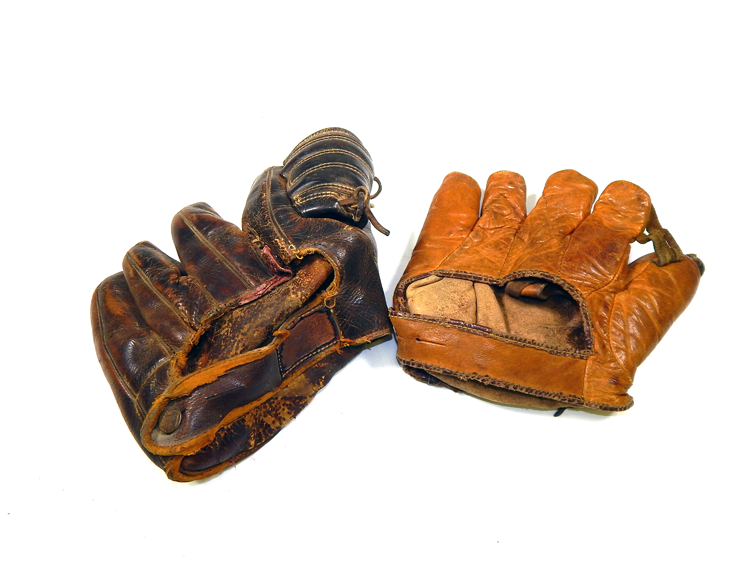 Pair of Vintage Youth's Split Fingered Right-Hand Baseball Mitts