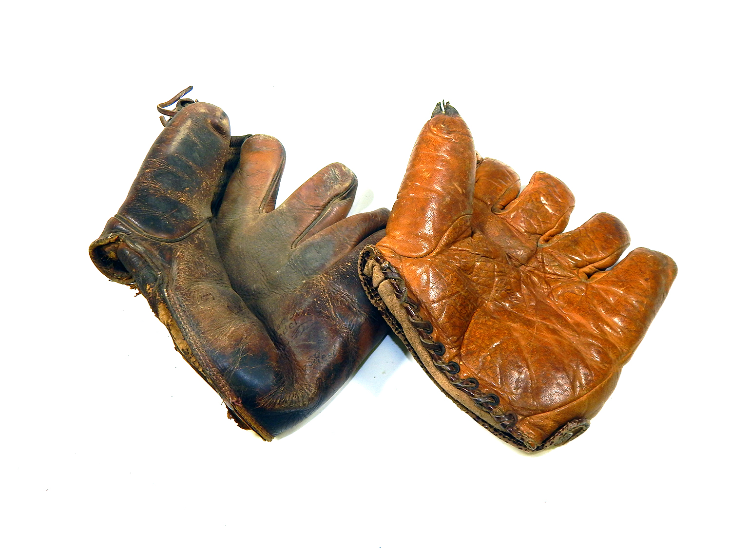 Pair of Vintage Youth's Split Fingered Right-Hand Baseball Mitts