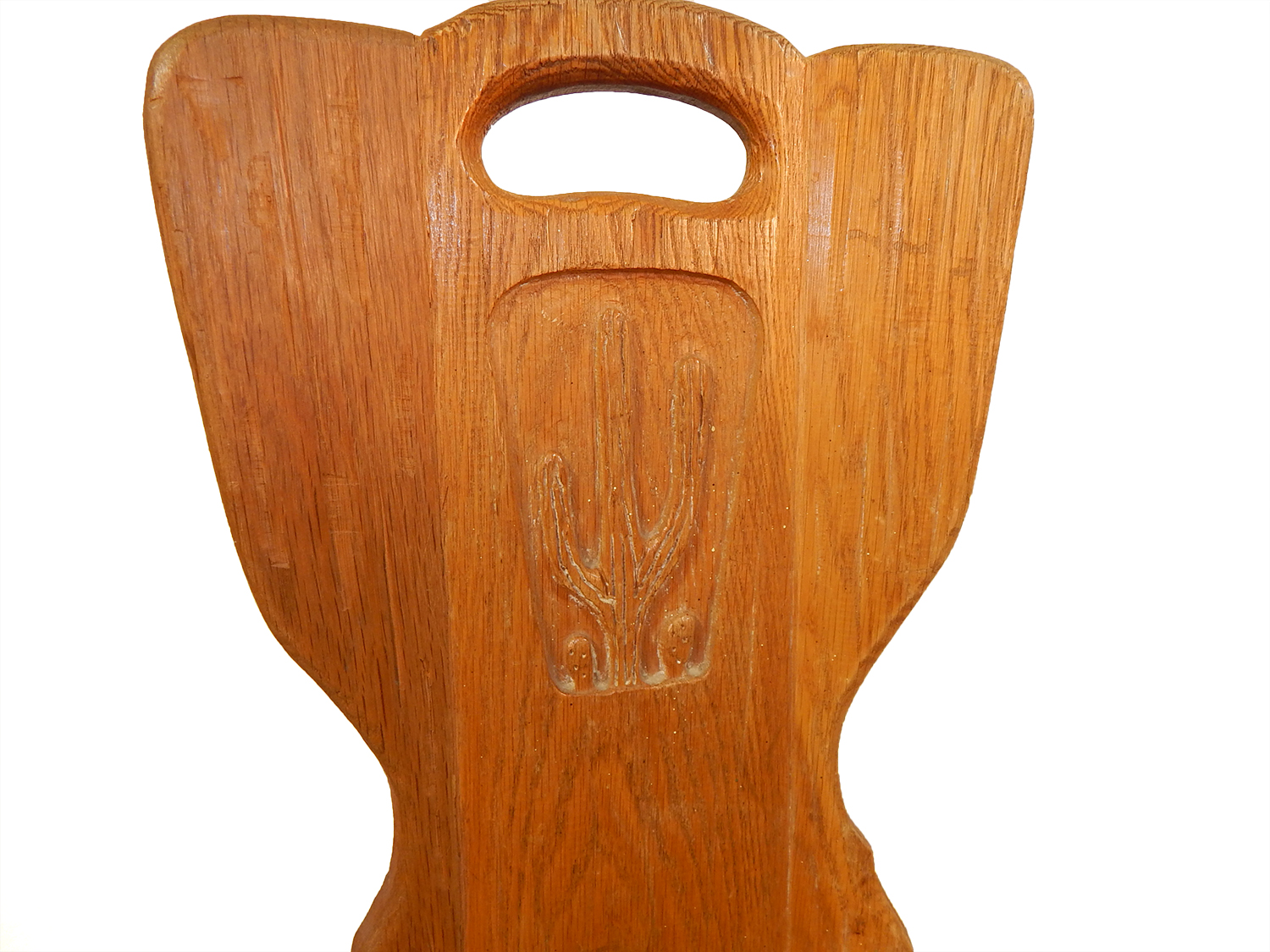 Vintage Quartet of Carved A. Brandt Ranch Oak Cactus Chairs