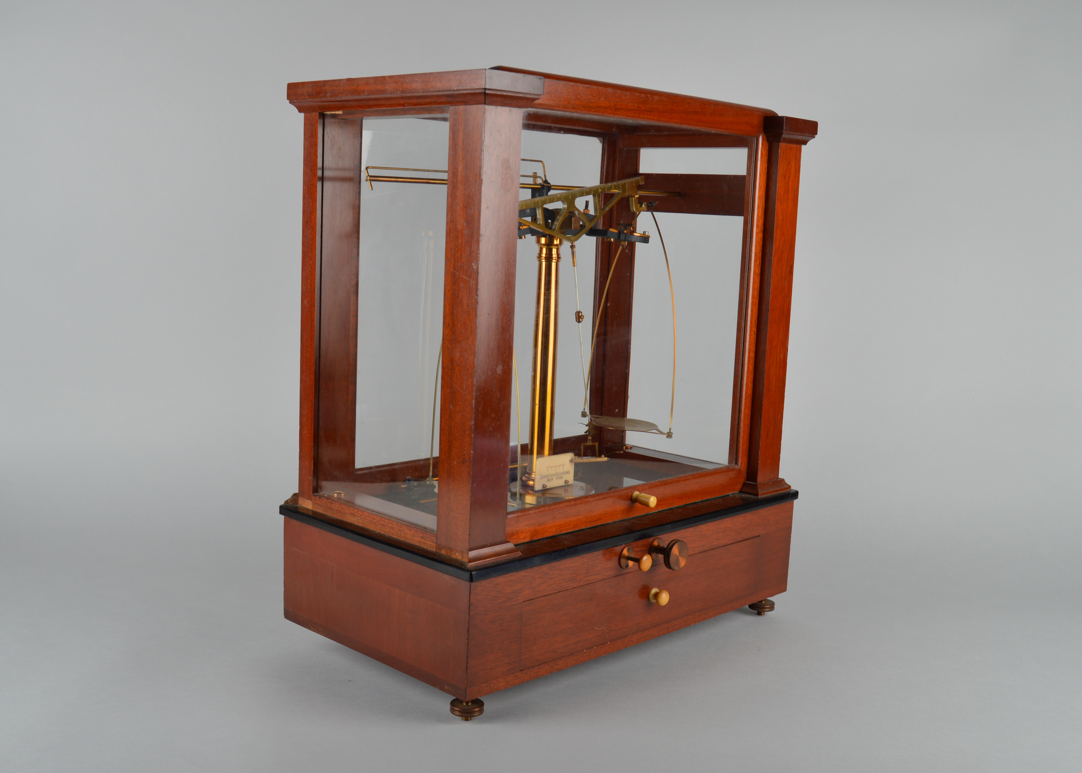 Antique Christian Becker Mahogany Apothecary Scale