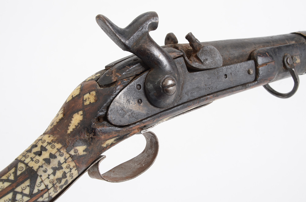 Antique Middle Eastern Bone Inlaid Musket