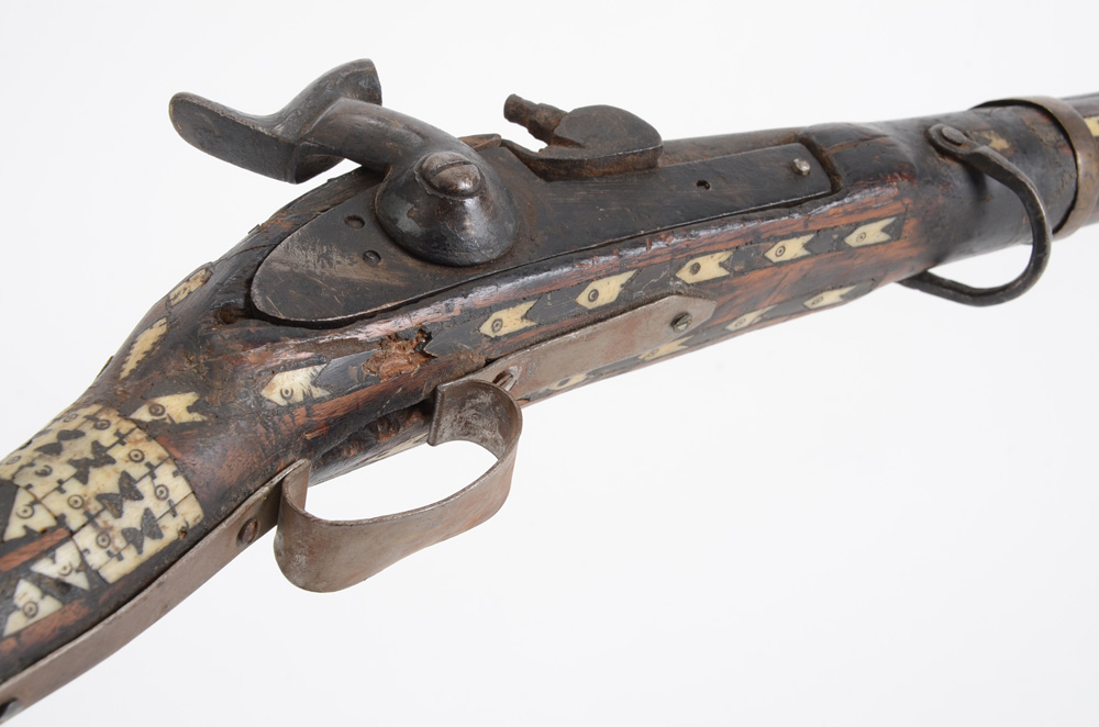 Antique Middle Eastern Bone Inlaid Musket