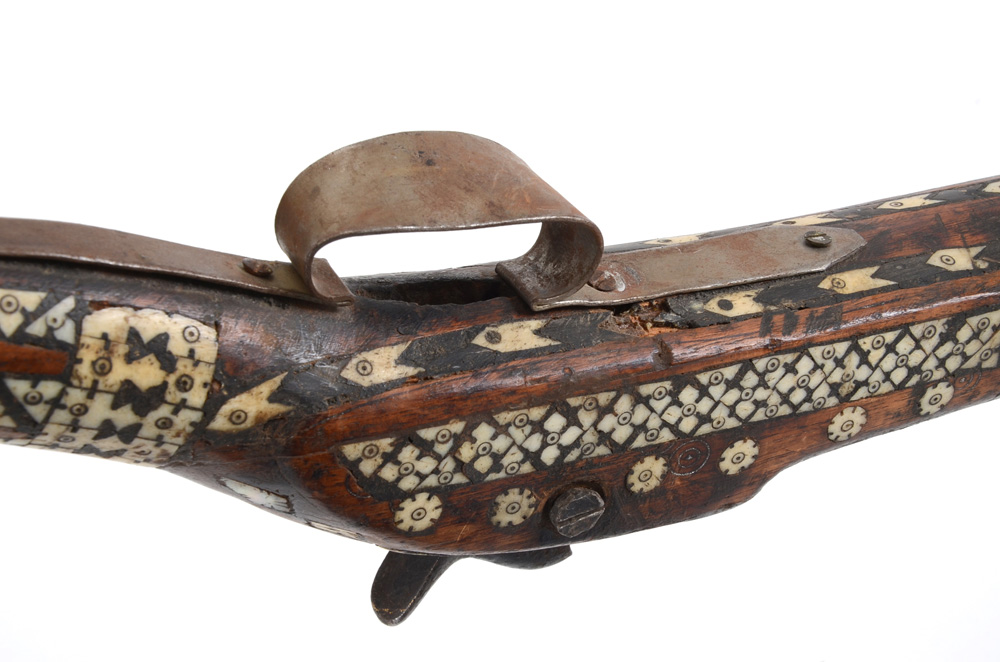 Antique Middle Eastern Bone Inlaid Musket