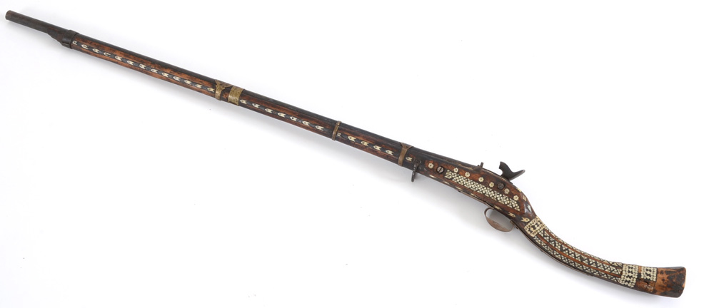 Antique Middle Eastern Bone Inlaid Musket