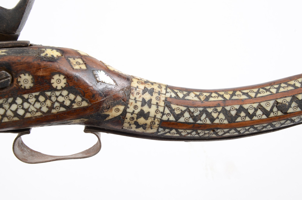 Antique Middle Eastern Bone Inlaid Musket