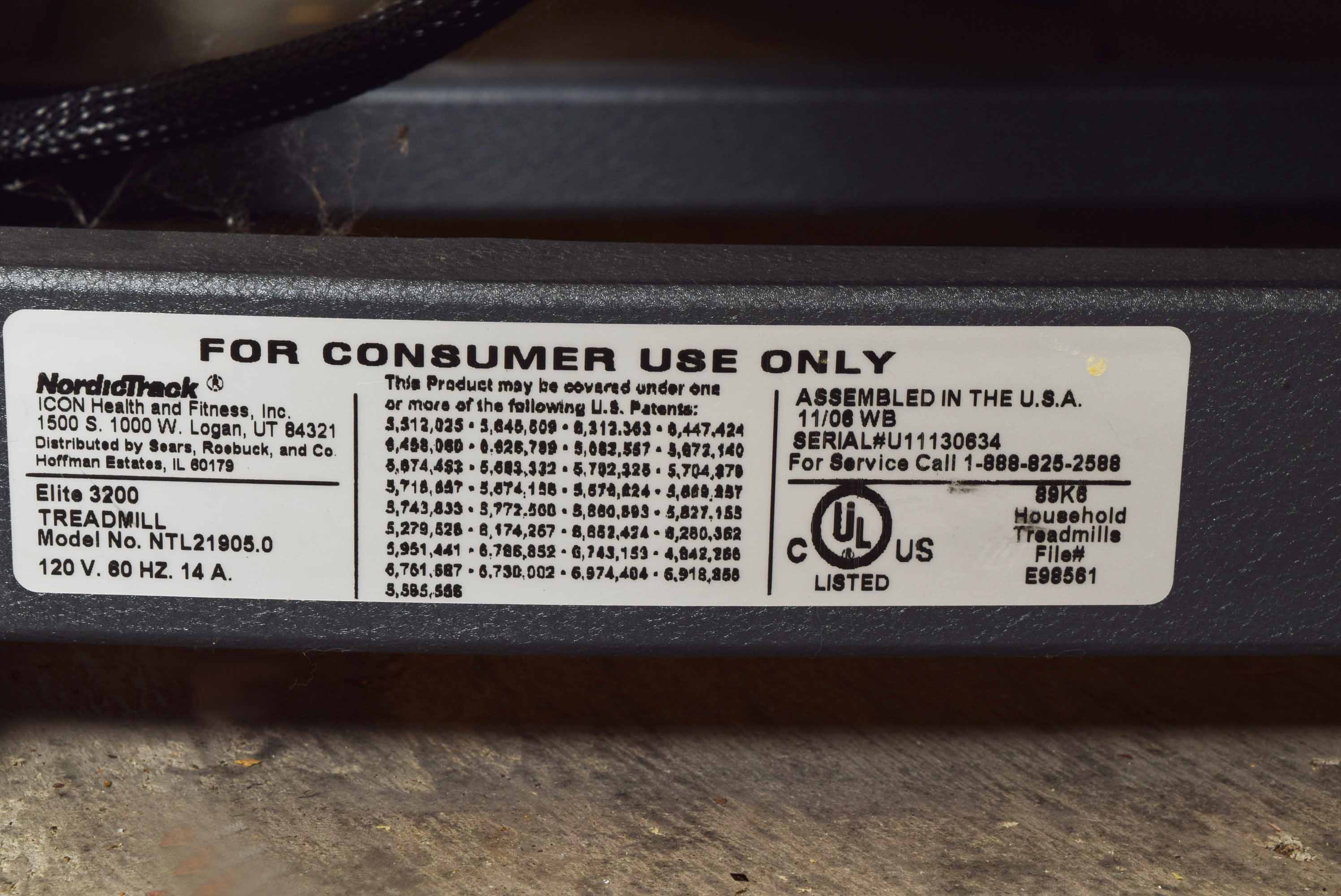 Nordic Track Elite 3200 Treadmill