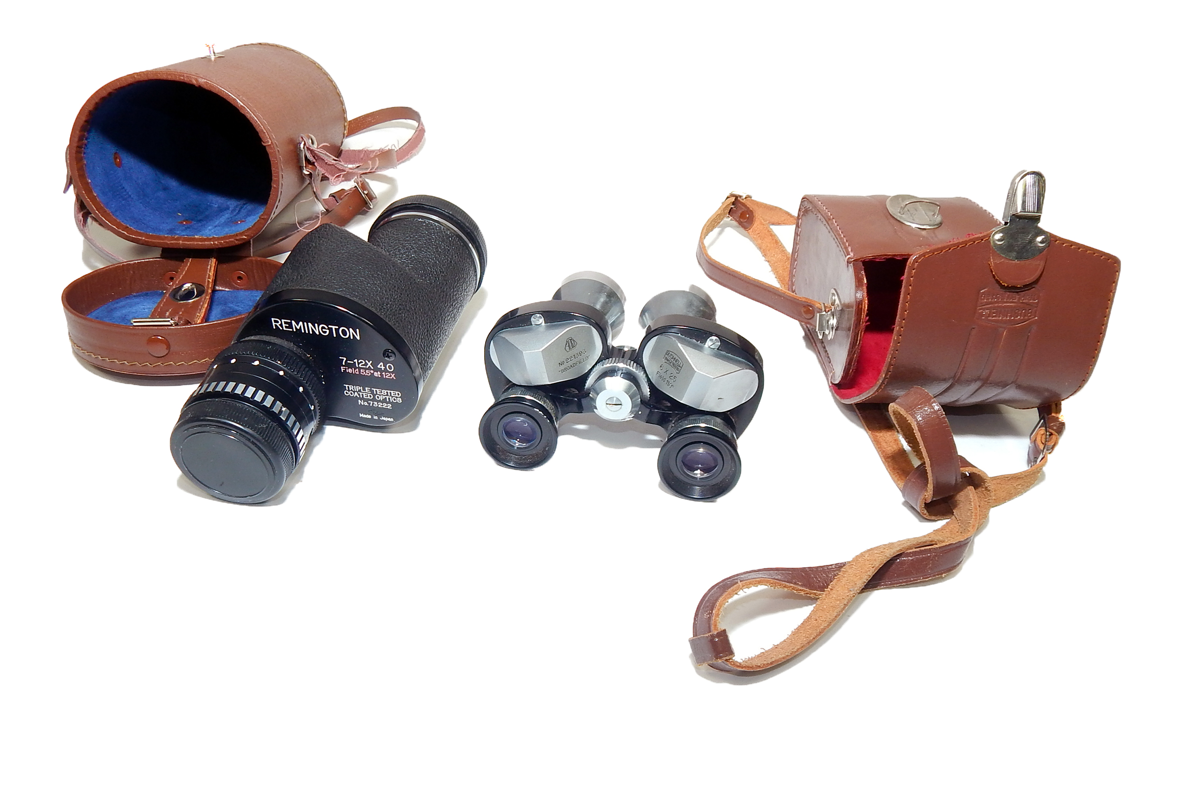 Vintage Remington Field Monocular and Bushnell Binoculars