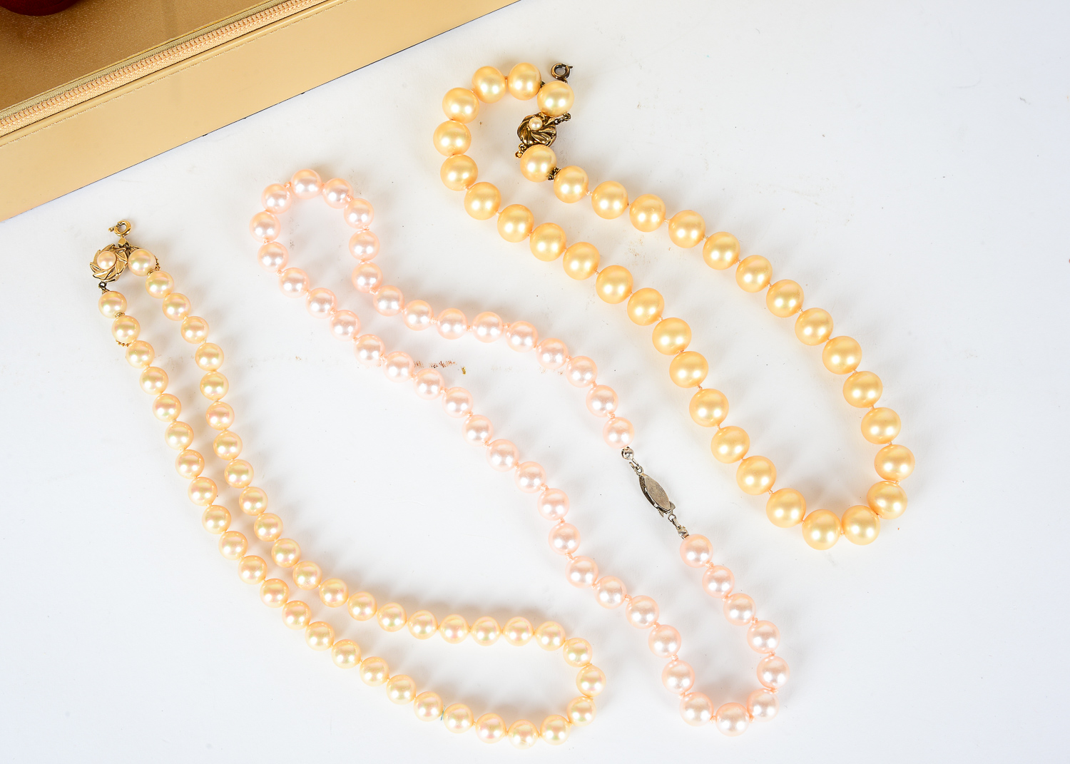 Collection of Gold Tone Jewelry Including Majorca Pearls