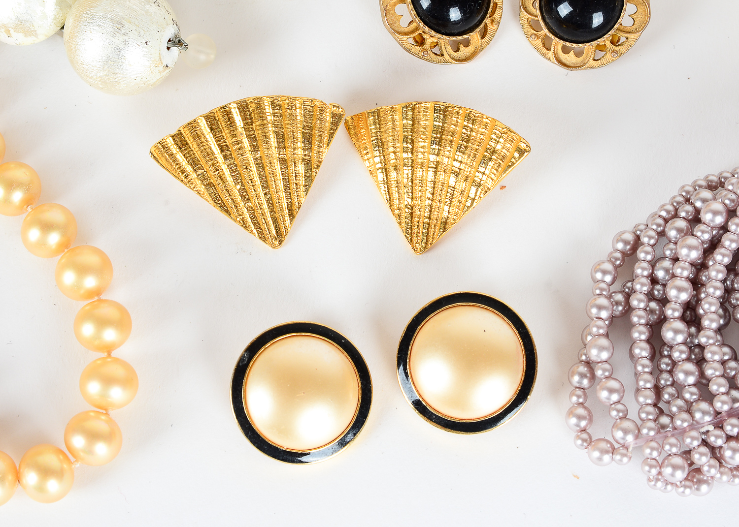 Collection of Gold Tone Jewelry Including Majorca Pearls