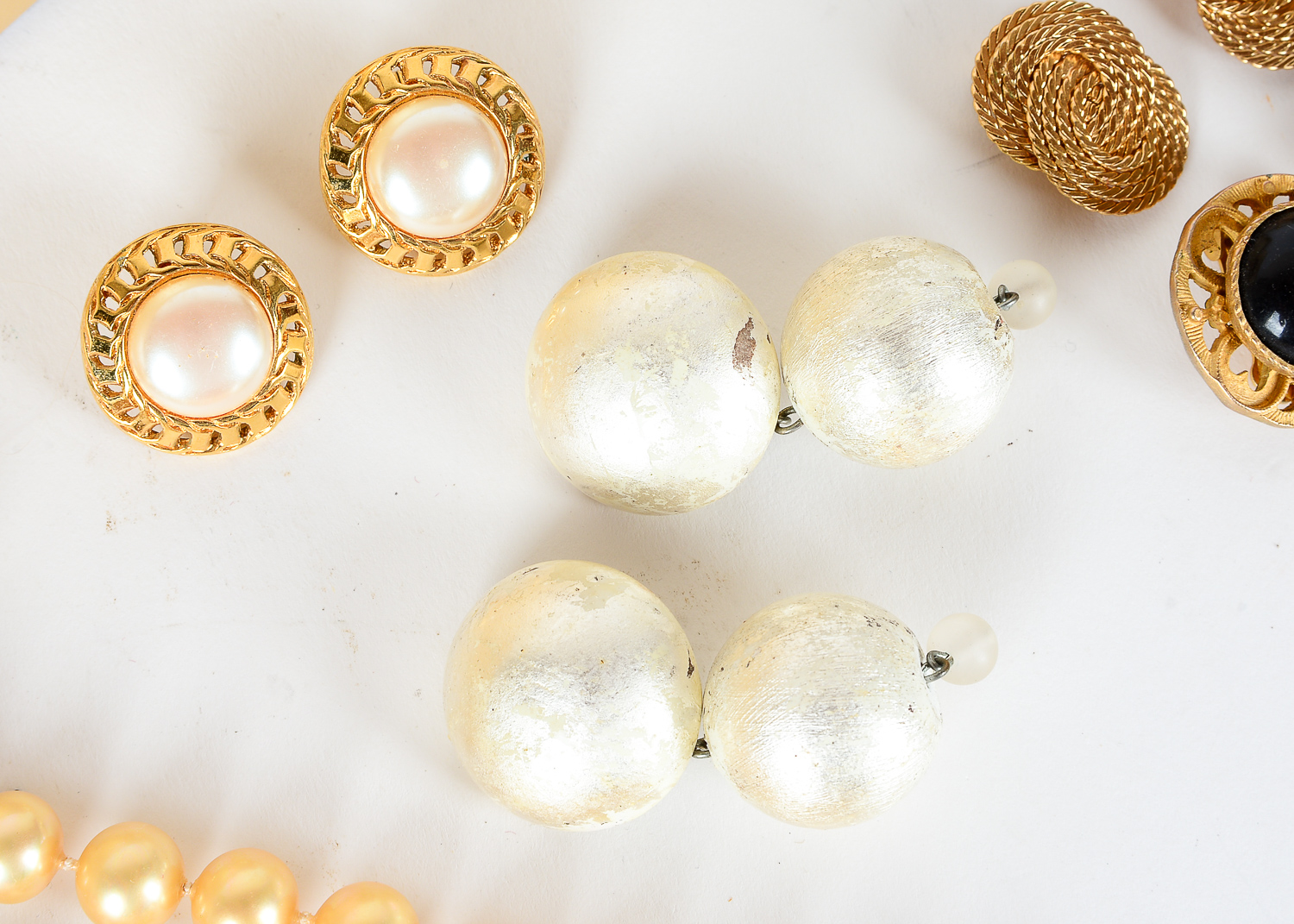 Collection of Gold Tone Jewelry Including Majorca Pearls