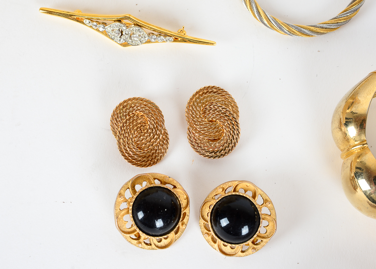 Collection of Gold Tone Jewelry Including Majorca Pearls