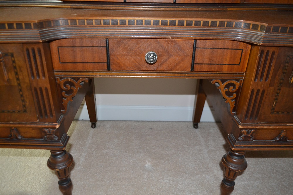 Vintage 1920s- 1930's Vanity With Mirror & Bench