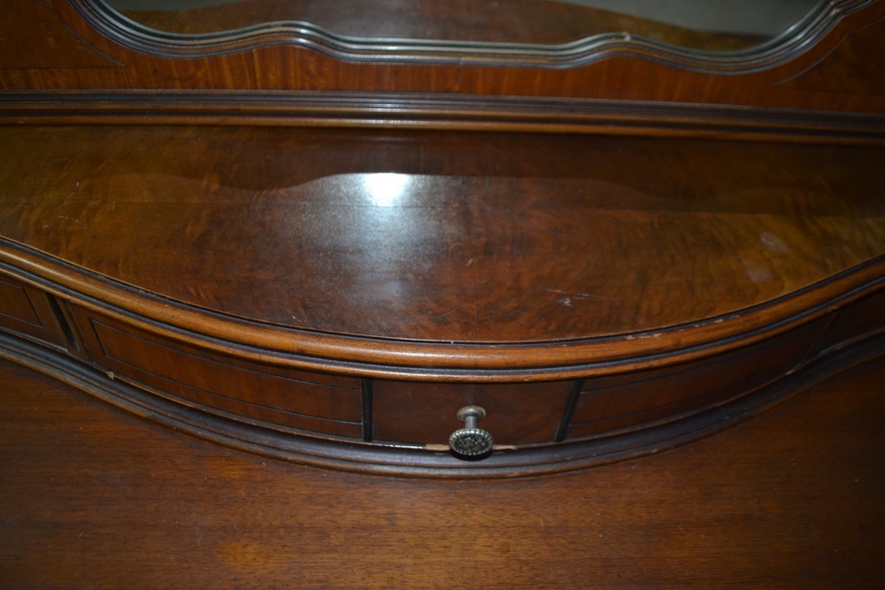 Vintage 1920s- 1930's Vanity With Mirror & Bench