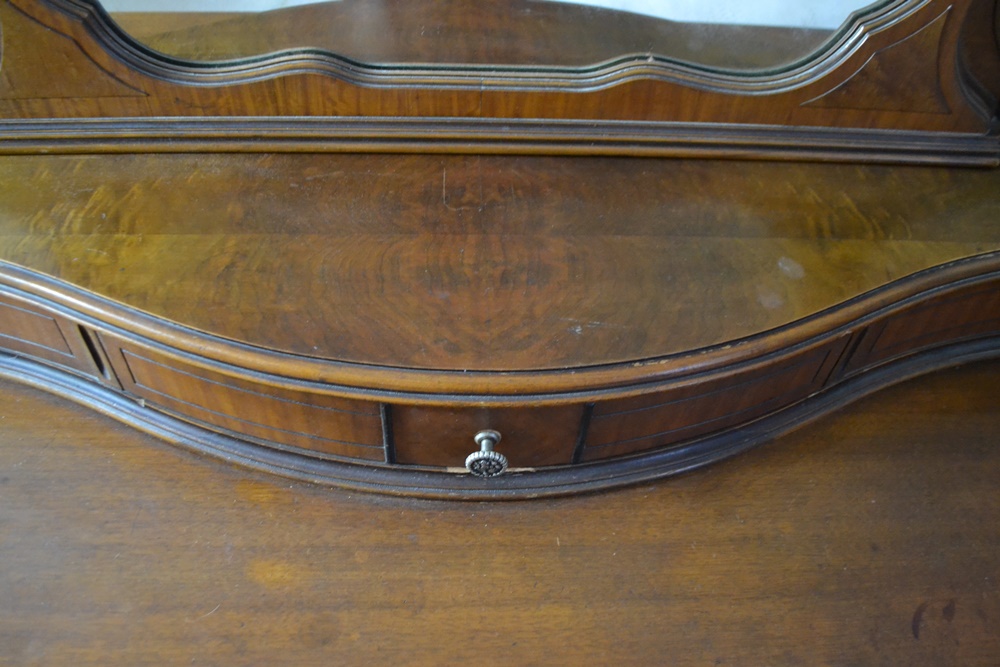 Vintage 1920s- 1930's Vanity With Mirror & Bench