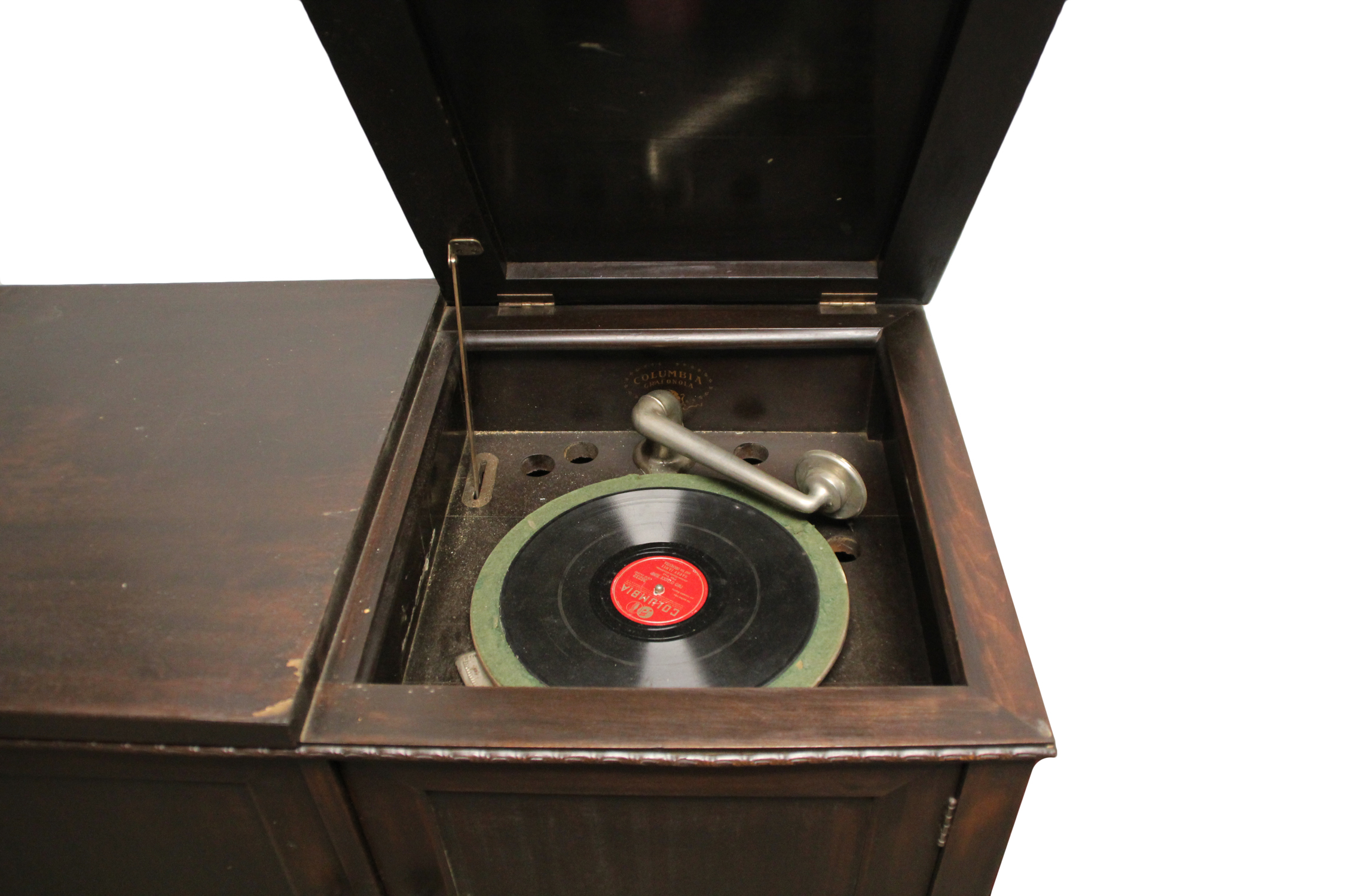 Vintage Columbia Grafonola Hand Crank Phonograph Cabinet