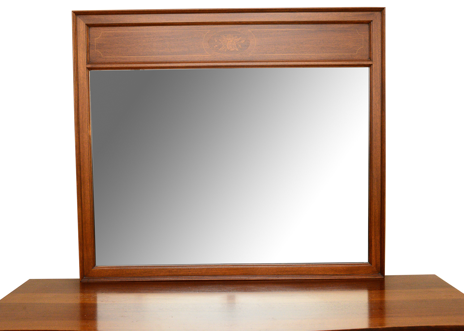 Sheraton Style Solid Mahogany Mirrored Dresser