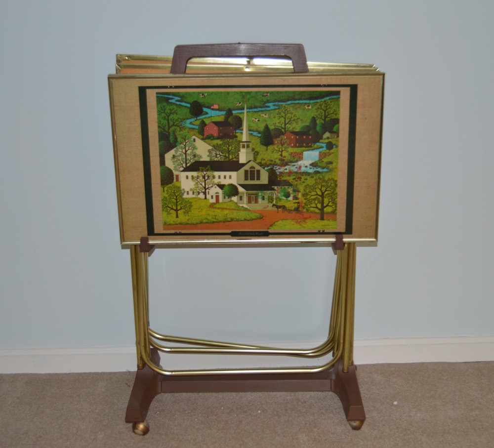 Charles Wysocki Four Seasons Folding Tray Set