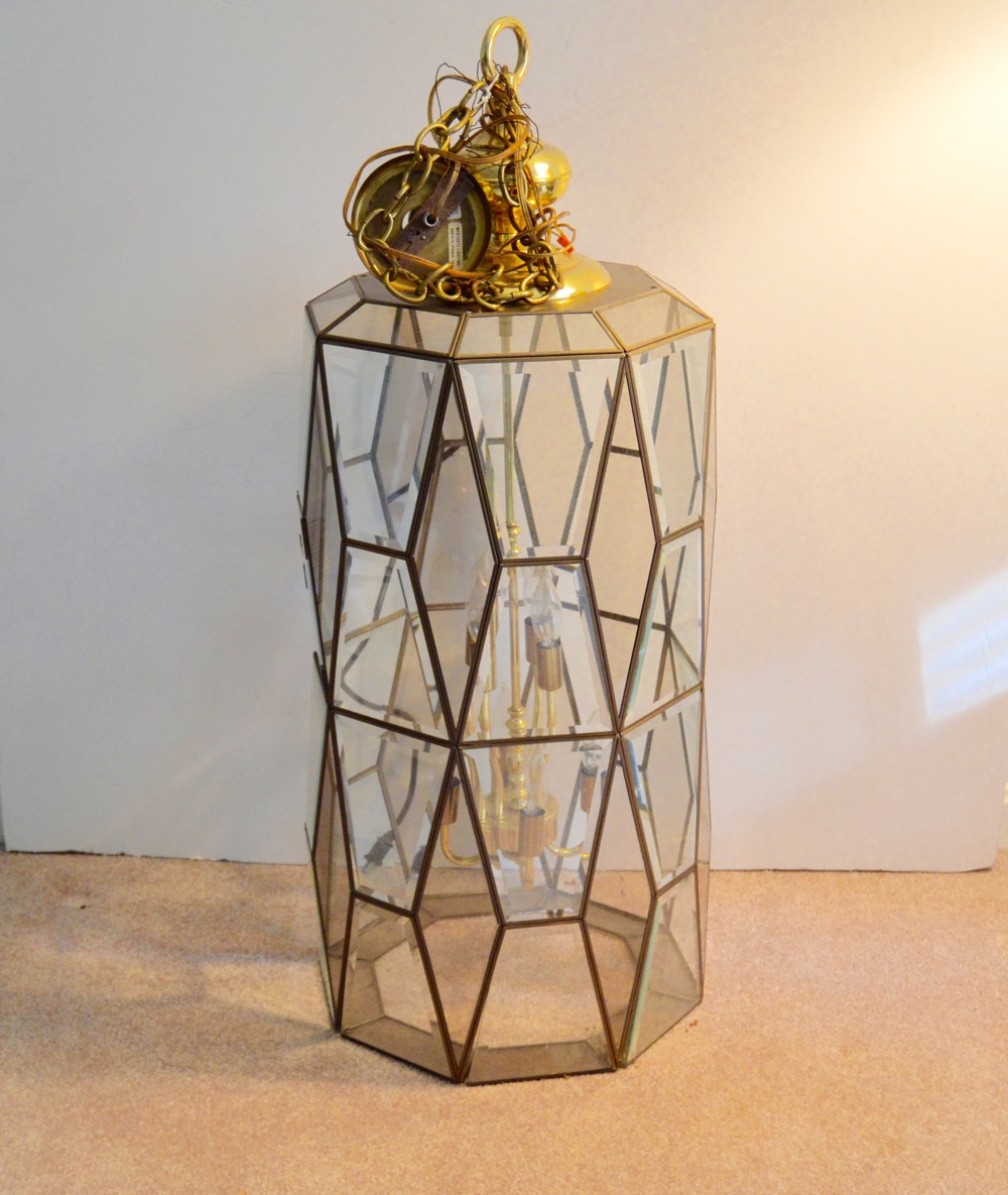 Brass and Glass Chandelier